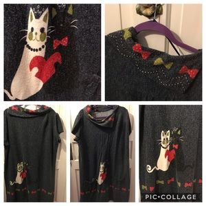 Joe Browns kitty cat sweater dress super cute plus